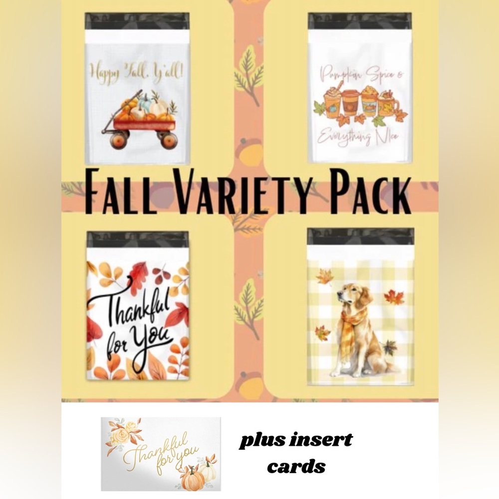 🍁Poly mailers 20 mailers and 20 cards